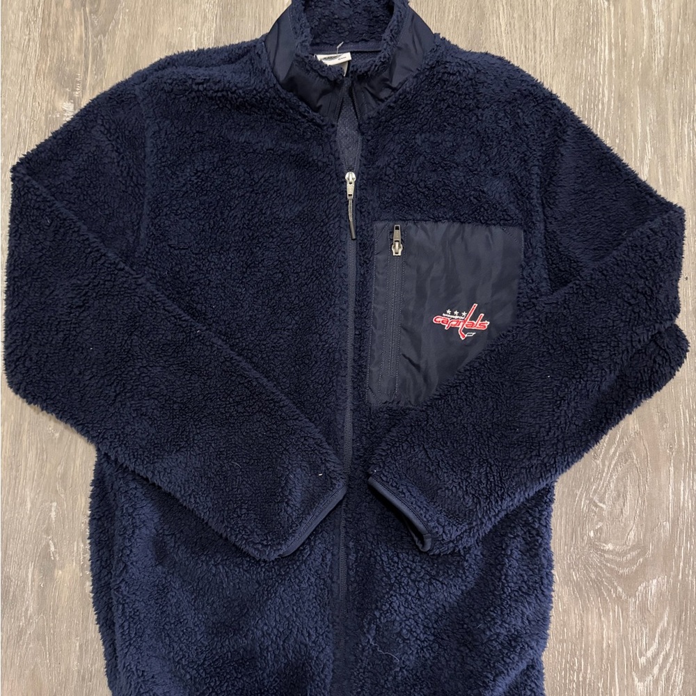 NHL Navy Sherpa Full-Zip Jacket with Chest Pocket
